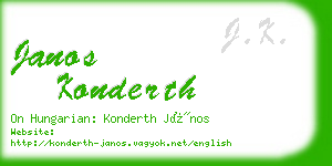 janos konderth business card